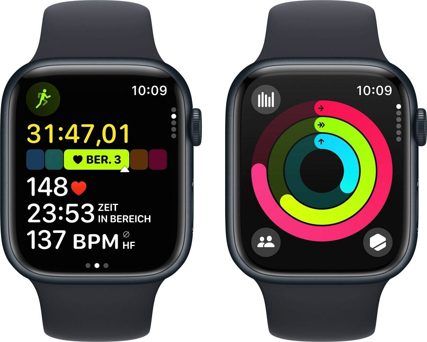 Apple Watch Series 9 4G 45mm Aluminium Mitternacht Sportarmband Mitternacht S/M Apple Watch Series 9 4G 45mm Aluminium Mitternacht Sportarmband Mitternacht S/M